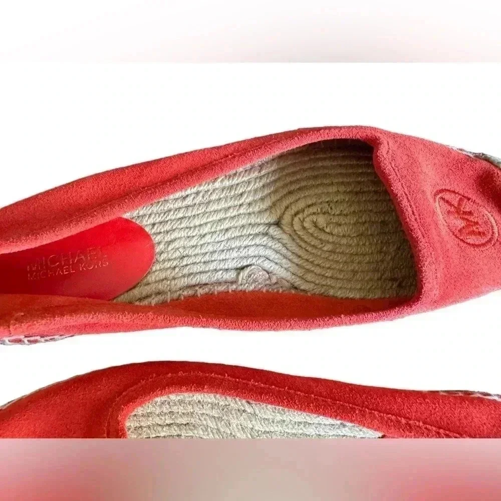 Michael Kors Orange Suede Espadrille Flats Sz 8M